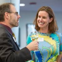 Two guests speaking at the event.